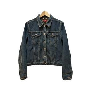 Sundance Denim Jean Trucker Jacket Cowgirl Dark Wash Cropped YTK Women's Medium